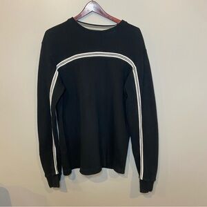 Point Zero Alternative Movement Black Textured Long Sleeve Shirt With Stripe